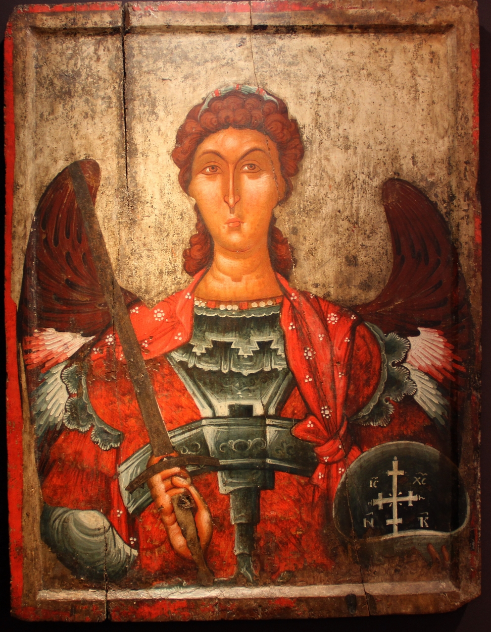 Tesori Albania_89.JPG - Arcangelo Michele - Tempera su tavola - Chiesa della Madre di Dio di Morje, XIII-XIV secolo.